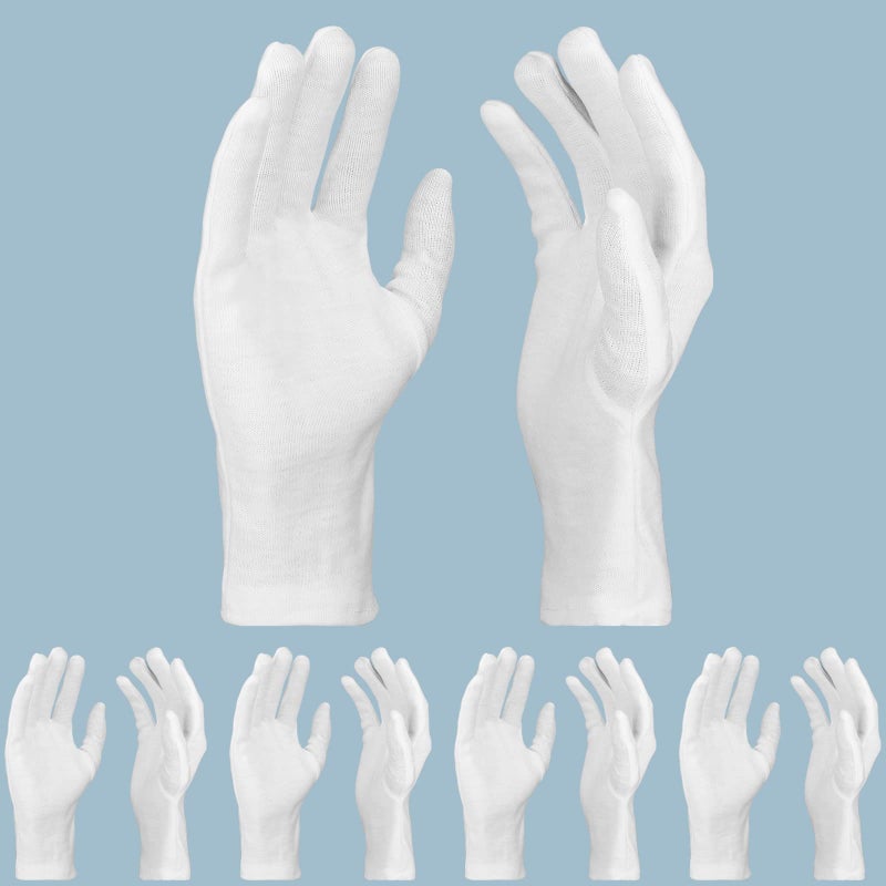 Enpoint 5 Pairs Archival Photo Gloves  White Large Work Gloves For Handling Art Working Photography Men & Womens Cloth Gloves Liners Bulk For Handling Jewelry  Film  Photo  Coin Metal Inspection - Image 1