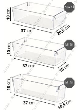 Boz House Set of 3 Tall Clear Refrigerator Cabinet Organizer Tall  - Image 3