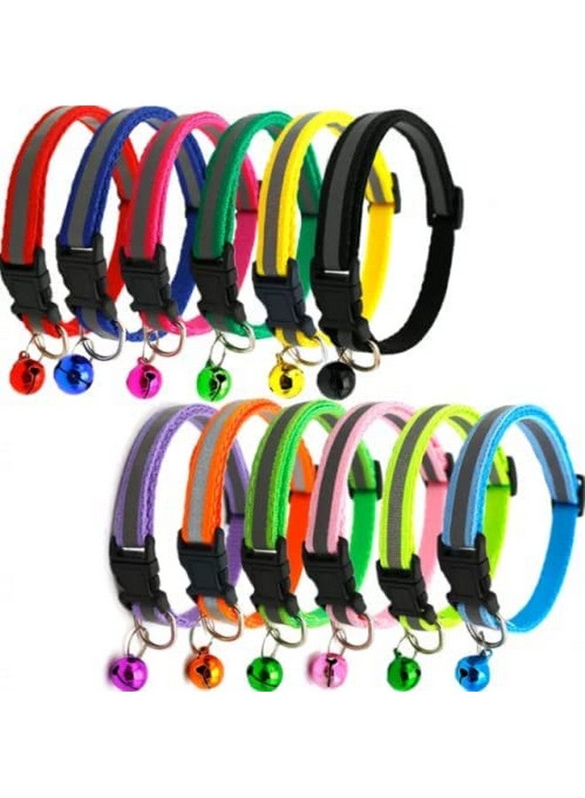 Pet 15 Mm Reflective Design Cute Collar Belt With Bell For Small Dogs & Cats (Pack Of 1) - Blue - Image 4