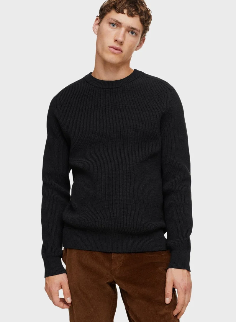 Mango Man Knitted Crew Neck Sweater
