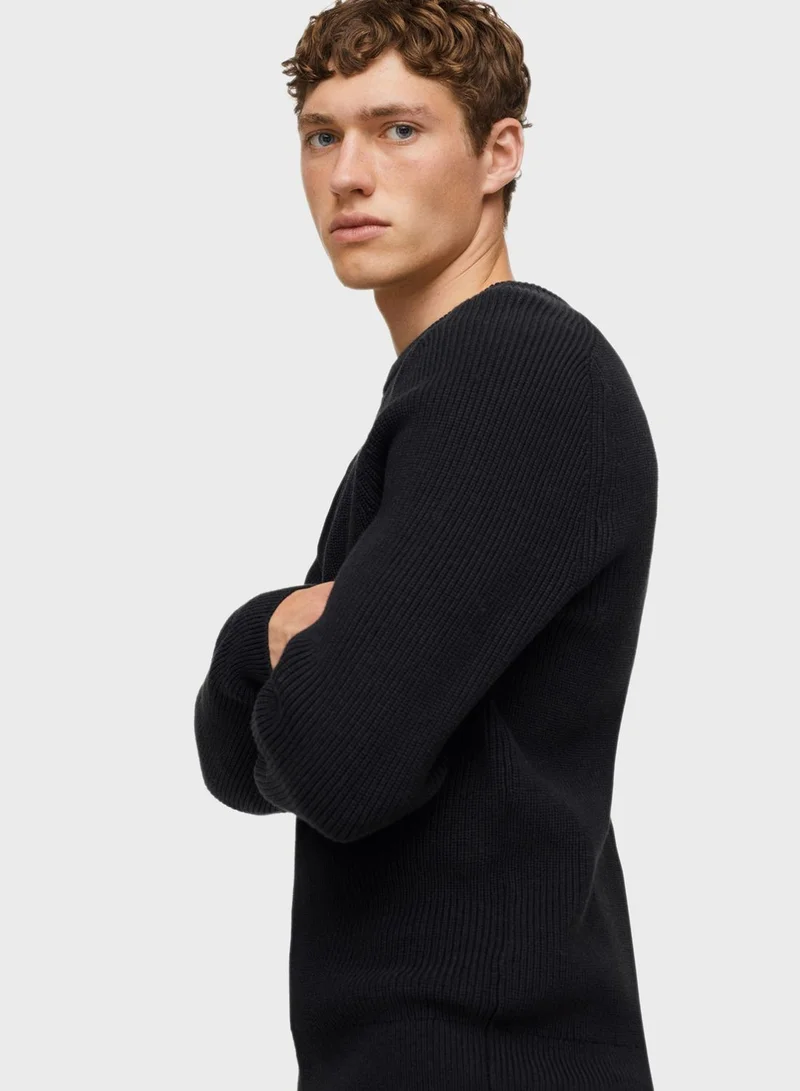 Mango Man Knitted Crew Neck Sweater
