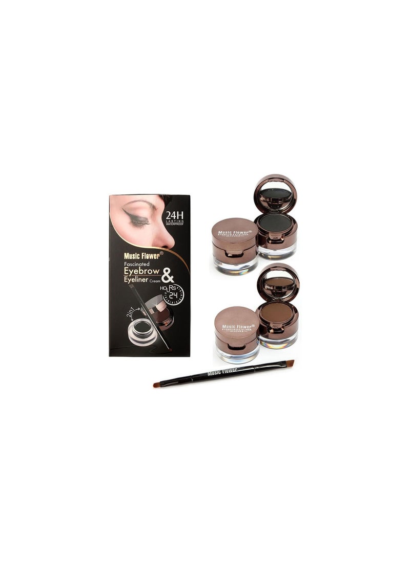 Mn Eyebrow Powder And Eyeliner Waterproof Brown And Black Long Lasting Makeup  - Image 3