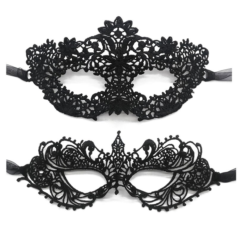 TFTSR Masquerade Masks for Women Couples,Men Mardi Gras Mask,Girls Black Gold Lace Eyes Costume,Adults Venetian Party Dress - Image 1