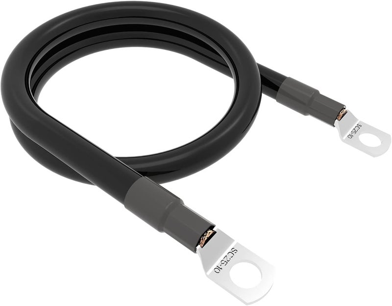 4 AWG Gauge 3 FT Battery Wire Set Red + Black Pure Copper Power Inverter Cable (Positive & Negative) Terminal in 3/8'' Lug Connector for Automotive, Car, Truck, Motorcycle, Boat, RV (4AWG,40''/100cm) - Image 4