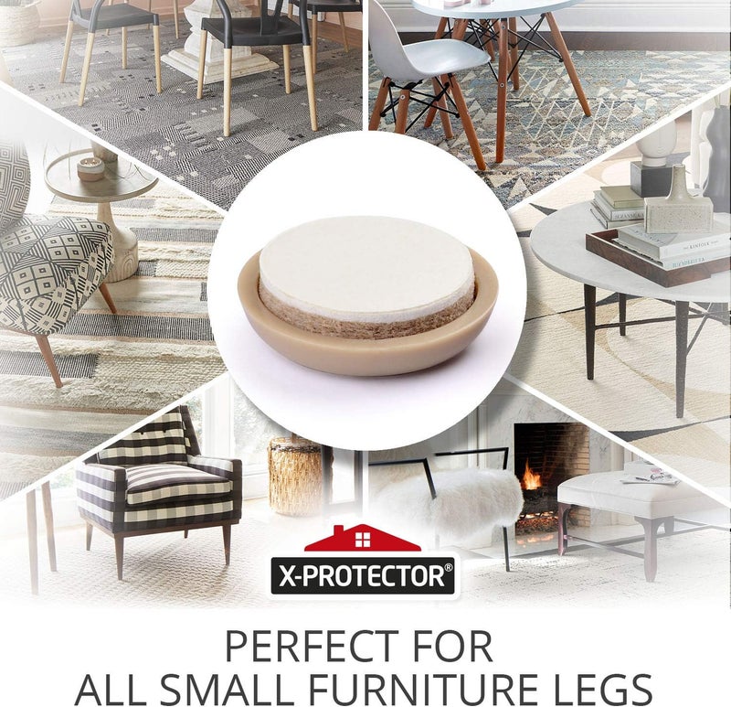 X-Protector Chair Sliders – Furniture Sliders 40 pcs Carpet Sliders 1” – The Best Furniture Moving Pads – Premium Chair Leg Floor Protectors – Slide Effortlessly with Chair Pads & Protect Your Floor! - Image 3