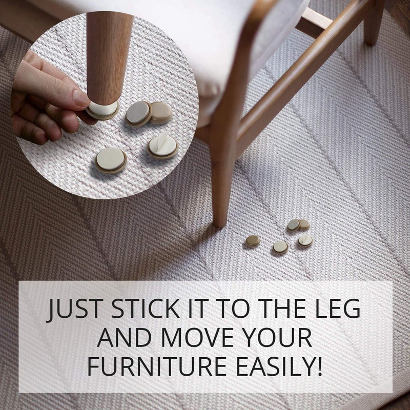 X-Protector Chair Sliders – Furniture Sliders 40 pcs Carpet Sliders 1” – The Best Furniture Moving Pads – Premium Chair Leg Floor Protectors – Slide Effortlessly with Chair Pads & Protect Your Floor! - Image 5