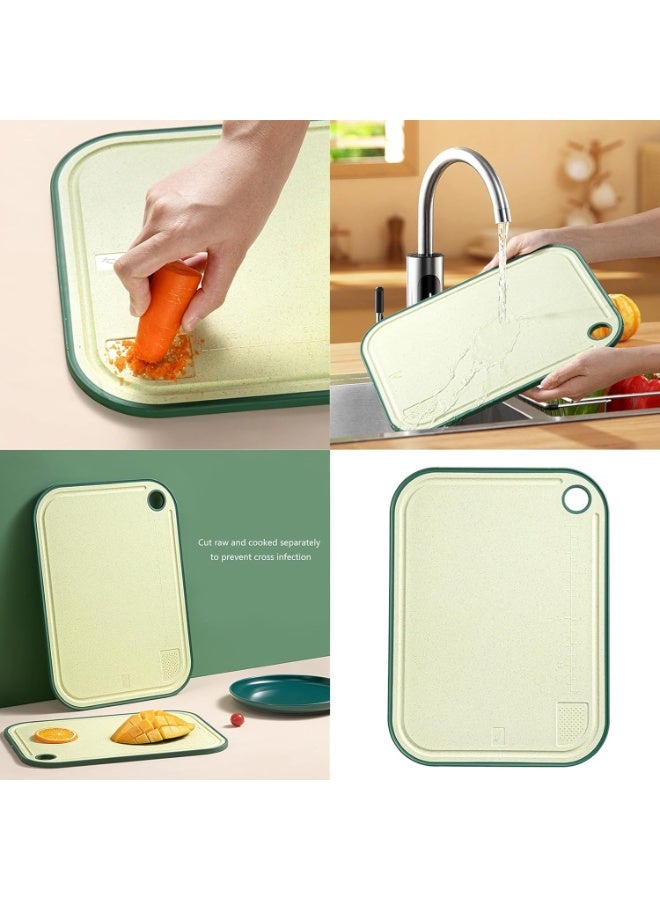 لوح تقطيع منزلي مزدوج الجوانب 38 سم - لوح تقطيع بلاستيكي متين بسطح مانع للانزلاق للحوم والخضروات وتحضير الطعام اليومي - متعدد الألوان - Image 2