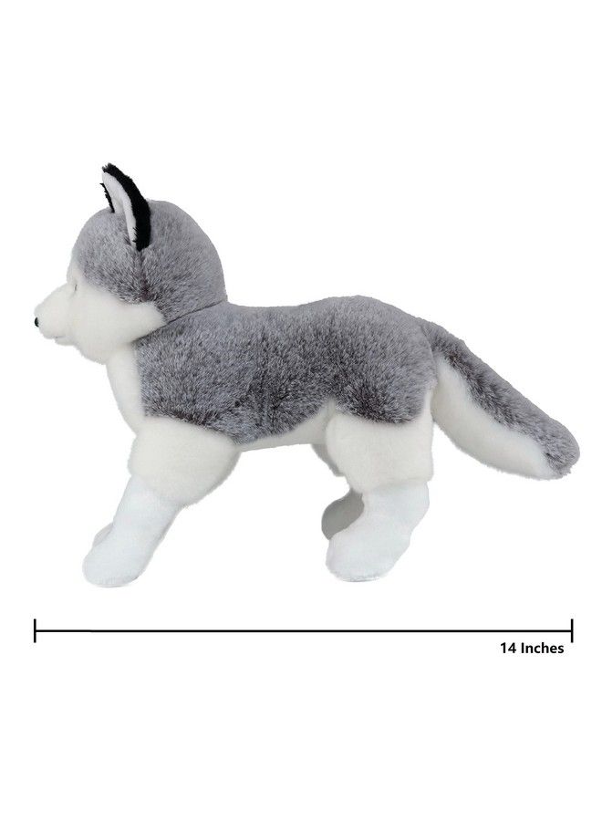 Ice King Bear Lifelike Siberian Husky Stuffed Animal Plush Toy 14 Inches Length Standing - Image 3