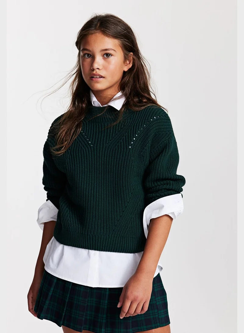 H&M Youth Essential Pleated Midi Skirt