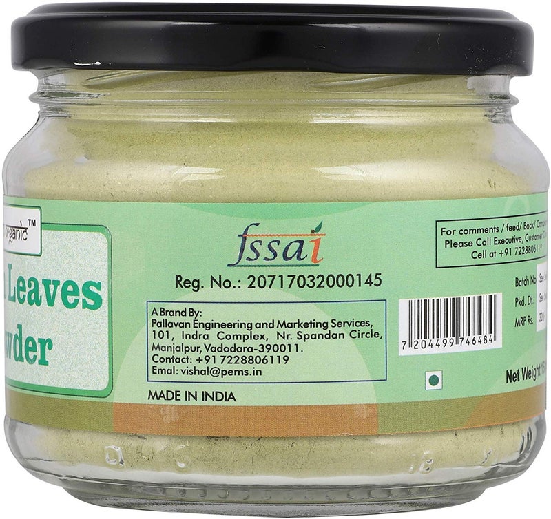 Go Organic Neem leaves powder for face, hair and body bath, food grade, 150 gm - Glass Storage - Image 3