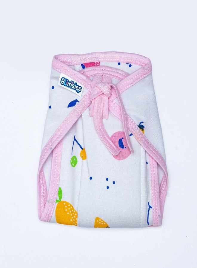 Bumsies Tie up Nappy For Babies, Reusable, Washable Soft Muslin Cotton Padded Nappy/Langot for New Born Baby | Gentle on Baby Skin, Pack of 8 | Medium, White, Printed - Image 5