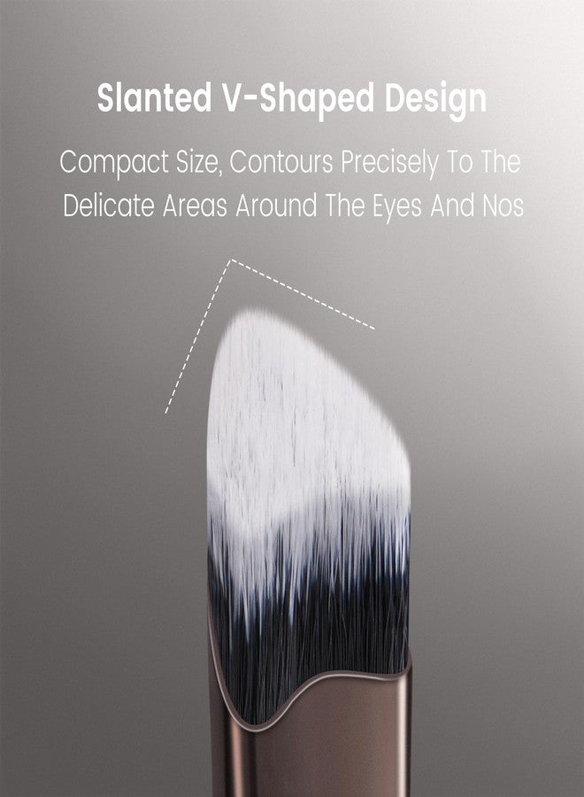ROWNYEON Lunar Shadow Triangular Concealer Brush with Synthetic Bristles, V Shape Slanted Tip, Precision Makeup Brushes for Liquid and Cream, Ideal for Under Eye, Blemishes and Seamless Blending (YS127) - Image 3
