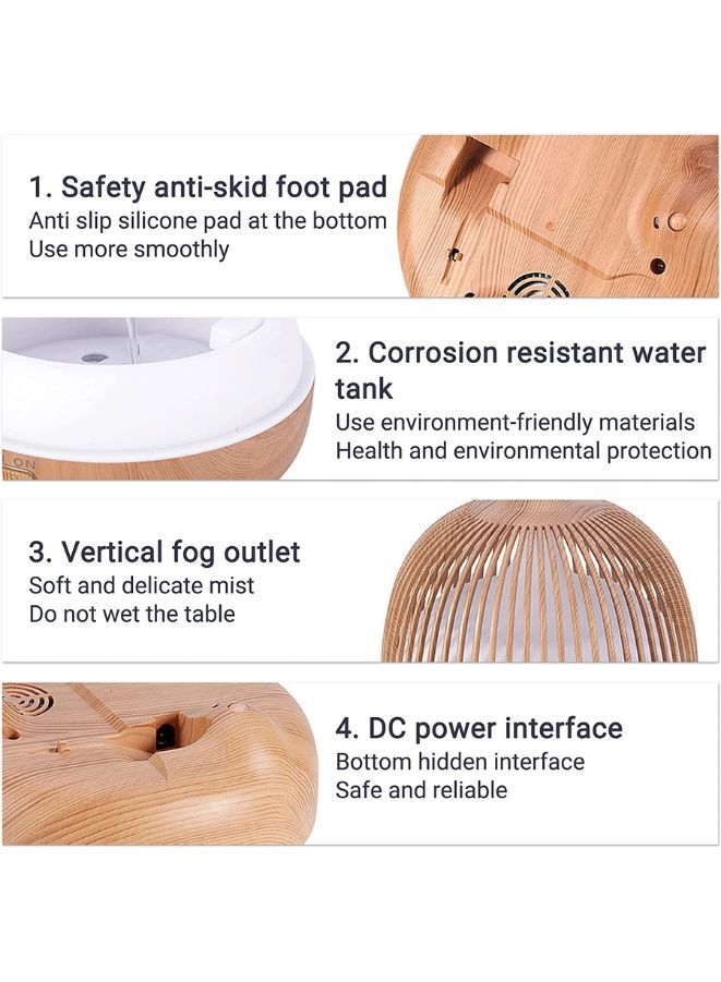 500ml Essential Oil Diffuser with LED Lights, Remote, Timer, and Auto-Off, Beige - Image 5