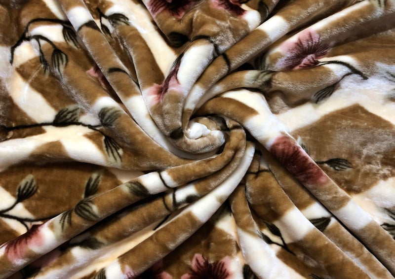 Signature بطانية موقعة سرير مفرد من الفرو 300 TC بطانية طبقة واحدة لفصول الشتاء القاسية (بني ذهبي) - Image 1