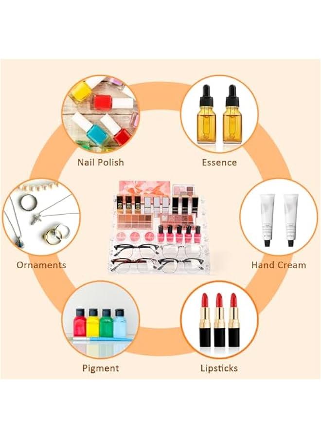 Arabest Nail Polish Organizer of 6 Layers Acrylic Nail Polish Display Rack, Paint Rack Essential Oil Holder Sunglasses Storage Cosmetic Display Cases 72 Bottles  - Image 3
