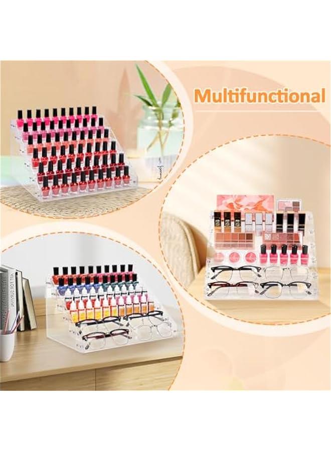 Arabest Nail Polish Organizer of 6 Layers Acrylic Nail Polish Display Rack, Paint Rack Essential Oil Holder Sunglasses Storage Cosmetic Display Cases 72 Bottles  - Image 4