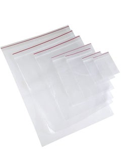 MARKQ [100 Piece] 6.8 x 9.6 inches Clear Poly Reclosable Zipper Lock Bags - Resealable Plastic Zipper Bags For Cookies, Treats, Coffee Beans, Dried Fruits, Popcorn, Party Supplies and More  - Image 1
