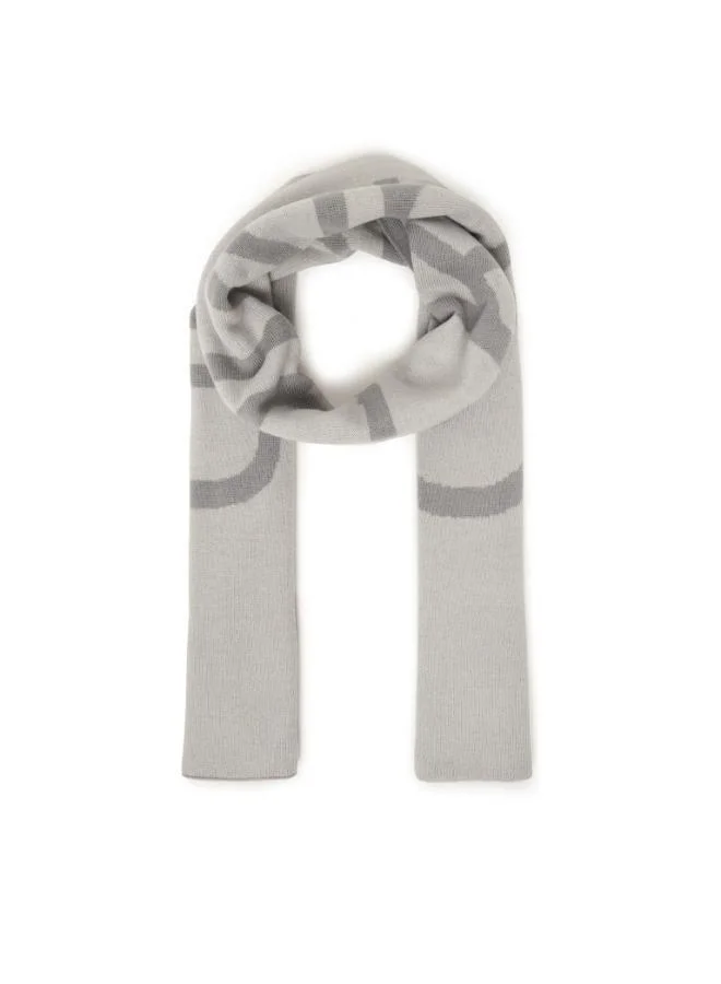 CALVIN KLEIN Logo  Bold 2-Tone Wool Scarf