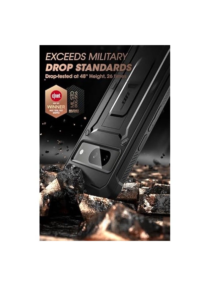 SUPCASE for Google Pixel 8A Case with Stand & Belt-Clip (Unicorn Beetle Pro), [Built-in Screen Protector] [Military-Grade Protection] Heavy Duty Rugged Kickstand Phone Case for Pixel 8A, Black - Image 3