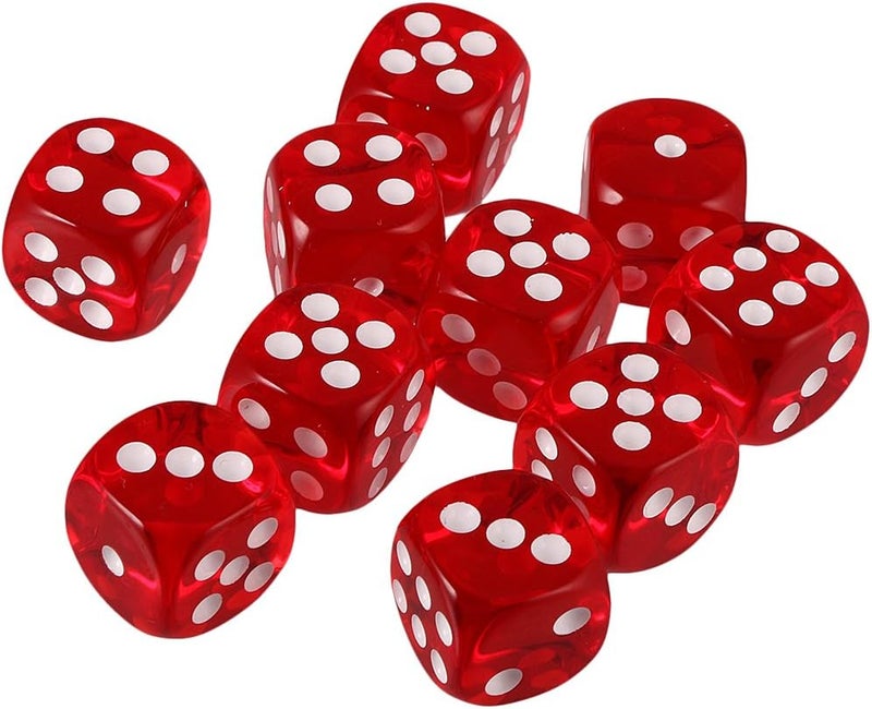 كلاراكو مجموعة من 10 قطع من النرد سداسي الأوجه للعب الأدوار D&D RPG - أحمر - Image 1