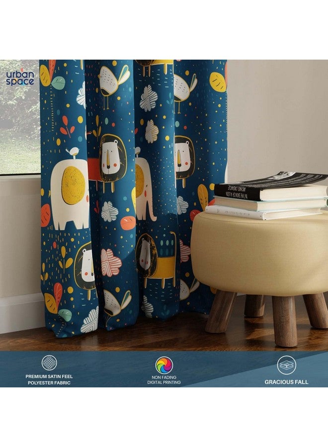 Urban Space ستائر معتمة مطبوعة رقمياً باللون الأسود لمساحة حضرية لغرفة نوم ذات باب طويل، 80-85% تعتيم للغرفة ستائر أطفال معتمة، قطعة واحدة مع عيون ورباط (باب طويل 8 قدم × 4 قدم، ملك الأسد الأزرق) - Image 5