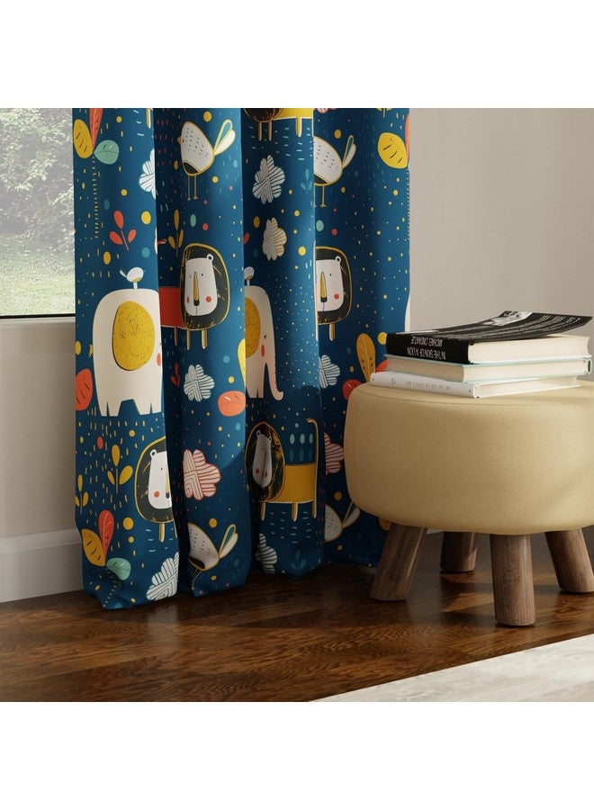 Urban Space ستائر معتمة مطبوعة رقمياً باللون الأسود لمساحة حضرية لغرفة نوم ذات باب طويل، 80-85% تعتيم للغرفة ستائر أطفال معتمة، قطعة واحدة مع عيون ورباط (باب طويل 8 قدم × 4 قدم، ملك الأسد الأزرق) - Image 1