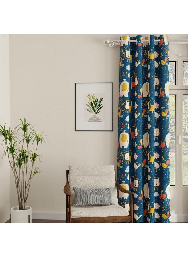 Urban Space ستائر معتمة مطبوعة رقمياً باللون الأسود لمساحة حضرية لغرفة نوم ذات باب طويل، 80-85% تعتيم للغرفة ستائر أطفال معتمة، قطعة واحدة مع عيون ورباط (باب طويل 8 قدم × 4 قدم، ملك الأسد الأزرق) - Image 3