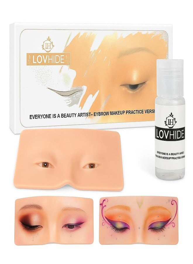 Atharved 3D Realistic Eye makeup dummy for makeup practice Board With Makeup Cleaner | Silicone Makeup Face Artificial Practice Skin Board | Makeup Practice Mask Skin Face Eye Makeup Practice for Beginner Makeup Artist The Perfect Makeup - Image 1