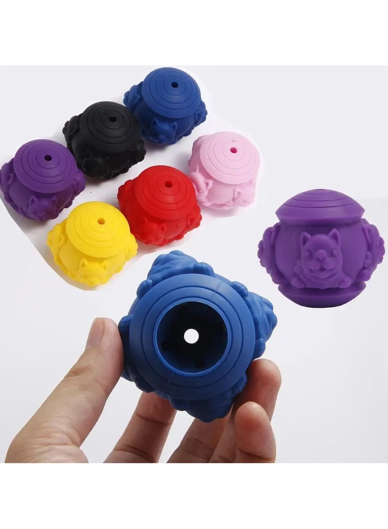 لعبة مضغ للكلاب من مادة السيليكون المتينة لتنظيف أسنان الحيوانات الأليفة، ألوان متنوعة (قطعتان) - Image 4