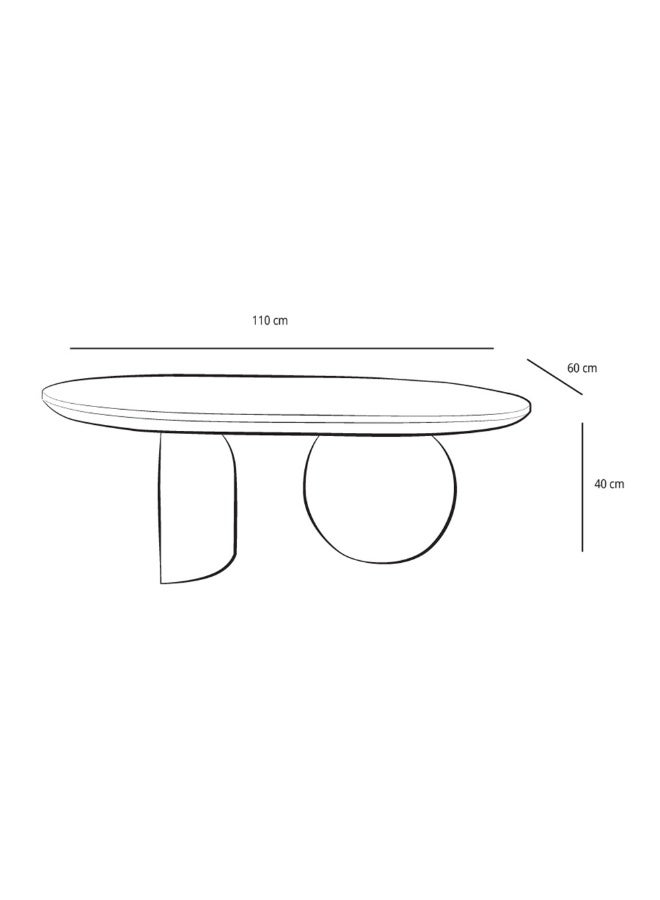 Al Home Harmony Serene Off-White Marble Center Table By Alhome 110x40 cm - Image 2