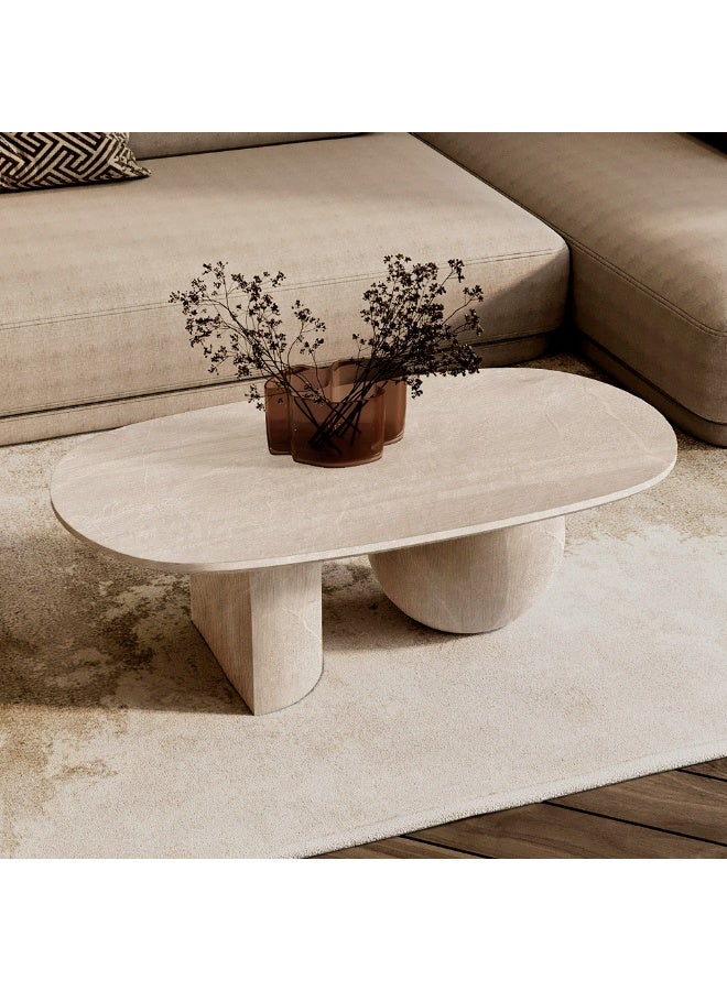 Al Home Harmony Serene Off-White Marble Center Table By Alhome 110x40 cm - Image 5