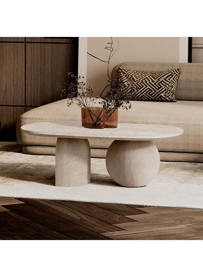 Al Home Harmony Serene Off-White Marble Center Table By Alhome 110x40 cm - Image 1