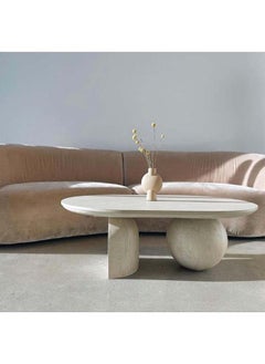 Al Home Harmony Serene Off-White Marble Center Table By Alhome 110x40 cm 