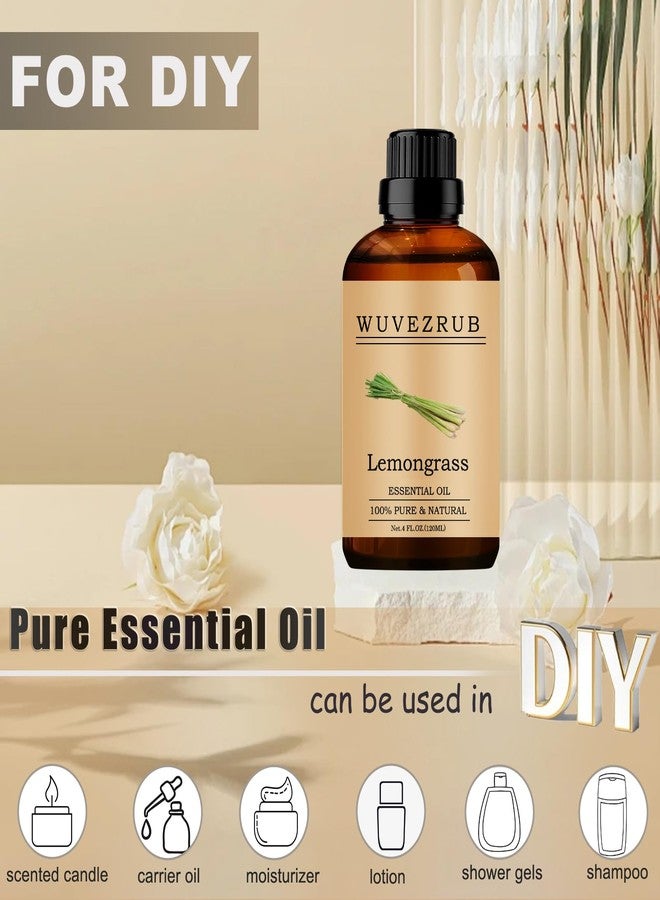 Wuvezrub Lemongrass Essential Oils 120ML, 100% Pure and Natural Essential Oil for Aromatherapy Diffuser - 4 Fl Oz/Lemongrass - Image 3