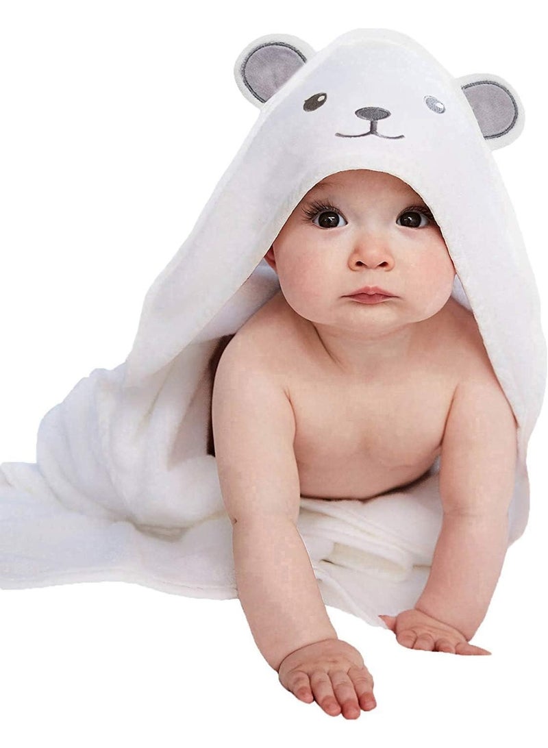 Bamboo Hooded Baby Towel - Soft Bath Towel with Bear Ears for Babie, Toddler, Infant - Ultra Absorbent, Natural Baby Stuff Baby Bath Shower Gifts for Boy and Girl - (Bear, 30 x 30 Inch) - Image 1