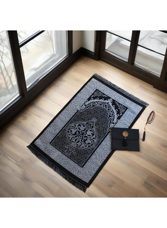 أومون سجادة صلاة مسلمة مكونة من 3 قطع، مجموعة مسبحة وحقيبة تخزين، طقم سفر محمول للصلاة الإسلامية، مناسب للاستخدام الداخلي والخارجي، اختيار هدايا رمضان، بحجم 70x110 سم - Image 1