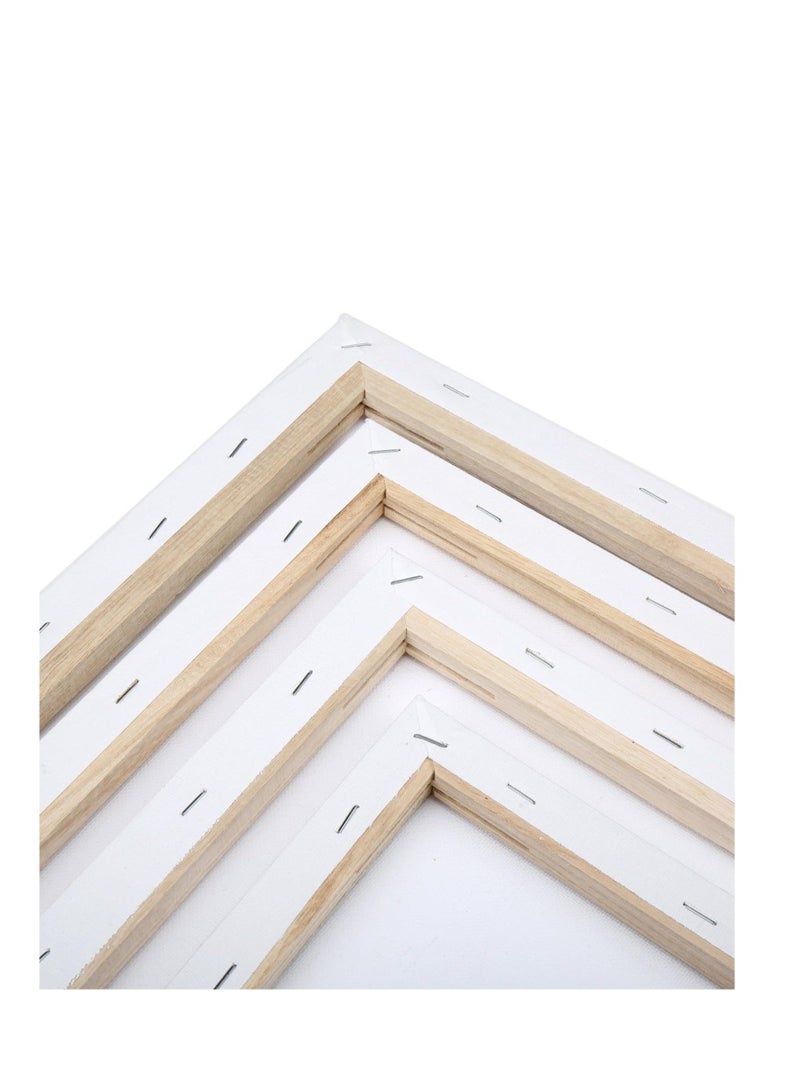 Terabyte 12-Piece Blank 280gsm Cotton Pre-Stretched Canvas Board Set 20x30cm - Image 5