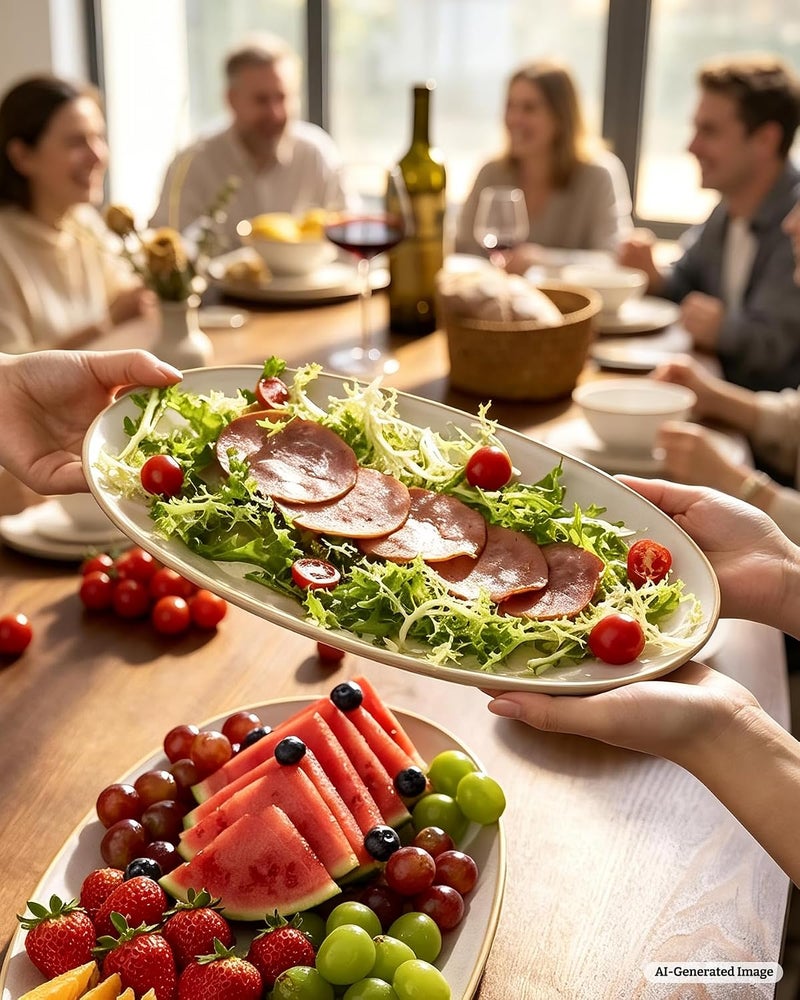 Famiware Serving Platters Set of 3 Sizes - Oval, Cappuccino White - Image 3