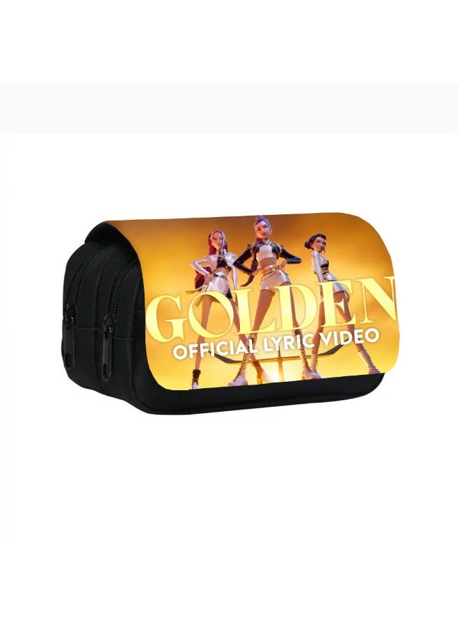 general Kpop Demon Hunters Printed Double Layer Pencil Case Student Pencil Stationery Bag meets daily stationery storage needs - Image 1