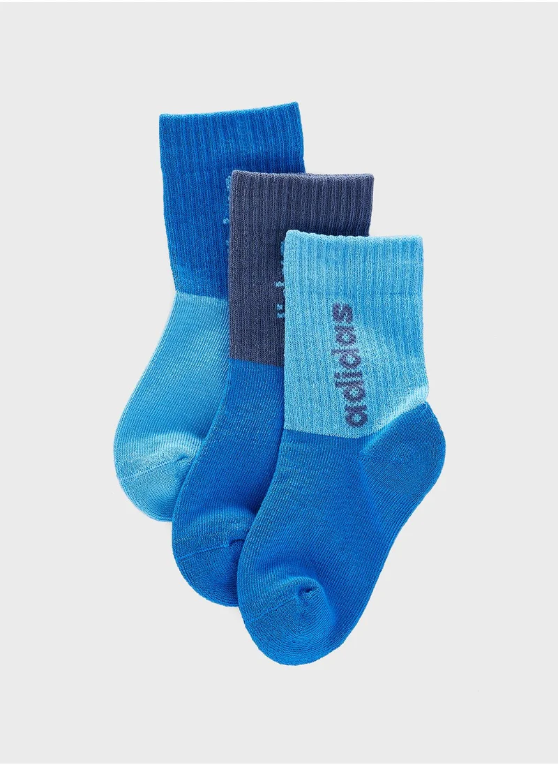 Adidas 3 Pack Linear Crew Socks