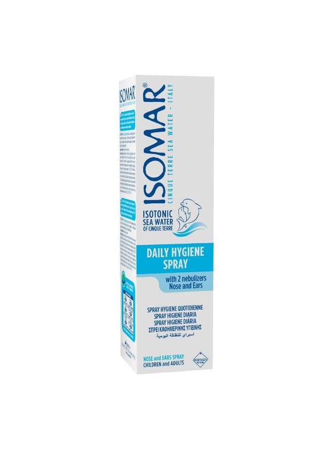 ISOMAR Daily Hygiene Spray Isotonic Sea Water for Nose & Ears with 2 Nebulizers for Children & Adults