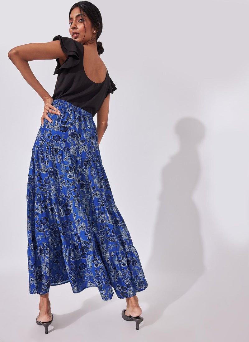 The Label Life Lapis Floral Tiered Maxi Skirt - Image 3