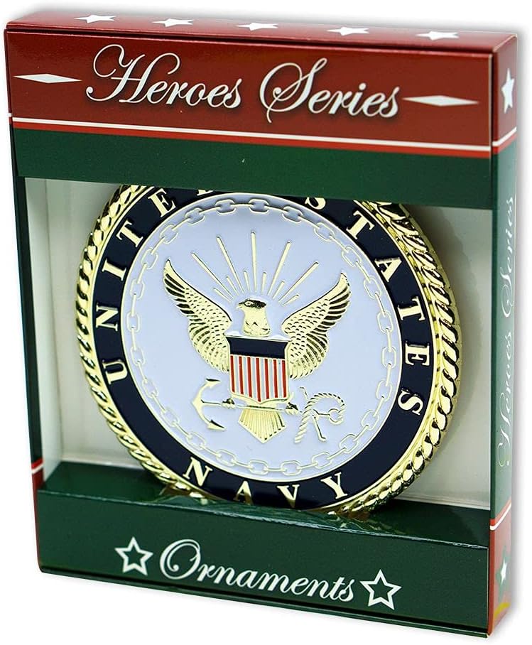 Allied Flag Navy Heroes Series Holiday Ornament - Officially Licensed Navy Medallion-Die Cast Metal - Image 2