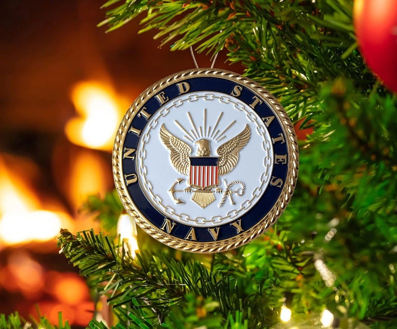 Allied Flag Navy Heroes Series Holiday Ornament - Officially Licensed Navy Medallion-Die Cast Metal - Image 3