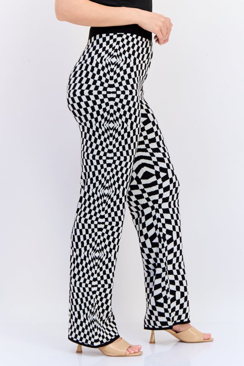DeFacto Women Checkered Wide Leg Pants, Multicolor - Image 3