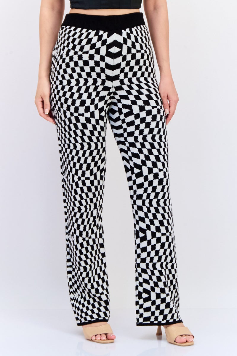 DeFacto Women Checkered Wide Leg Pants, Multicolor - Image 1
