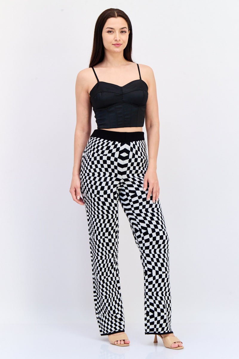 DeFacto Women Checkered Wide Leg Pants, Multicolor - Image 4