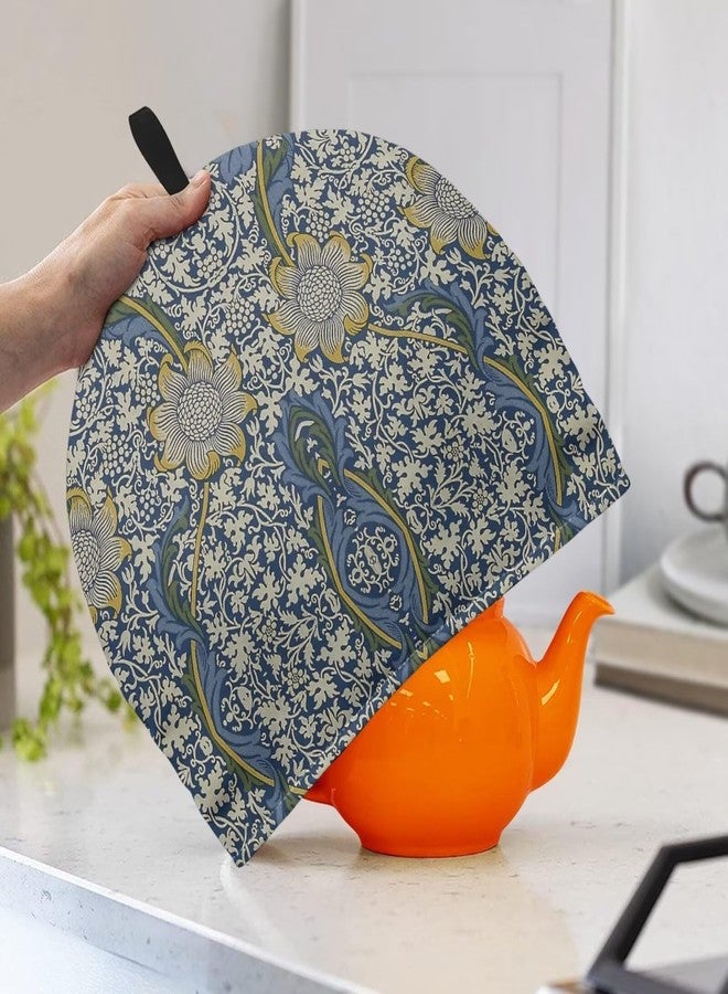 Drnuikhe Tea Cozy for Teapots with Handle - William Morris Pattern Kennet Dust Insulated Cover, Hanging Fold-Up Design, Suitable for Kitchen and Living Room Table Decoration - Image 2