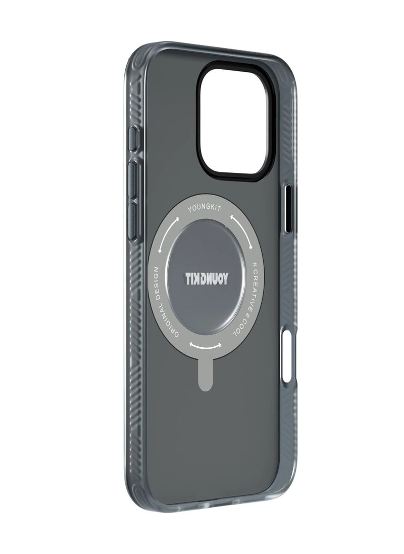 CyberTech 360° Rotating Magnetic Ring Stand Case for iPhone 16 Pro Max – Futuristic Cyberpunk Design, Hands-Free Viewing, Shockproof Protection