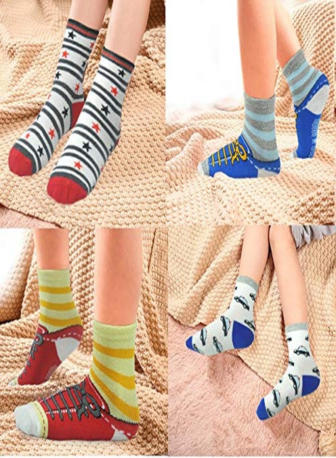 Tphon 12 Pairs Toddler Non Skid Ankle Length Socks With Grips Anti Slip Bottom,Cotton Non Slip Ankle Crew Socks For Boys,Girls,Kids(1-7Years),#2 Strawberry Style(12 Pairs),5-7 Years,Multicolour - Image 5